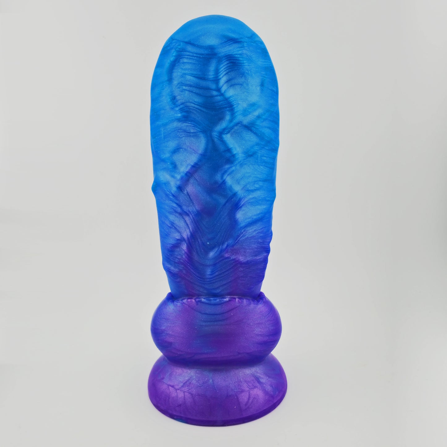 Brat Breakers Armadildo dildo in Behemoth size. Purple and blue