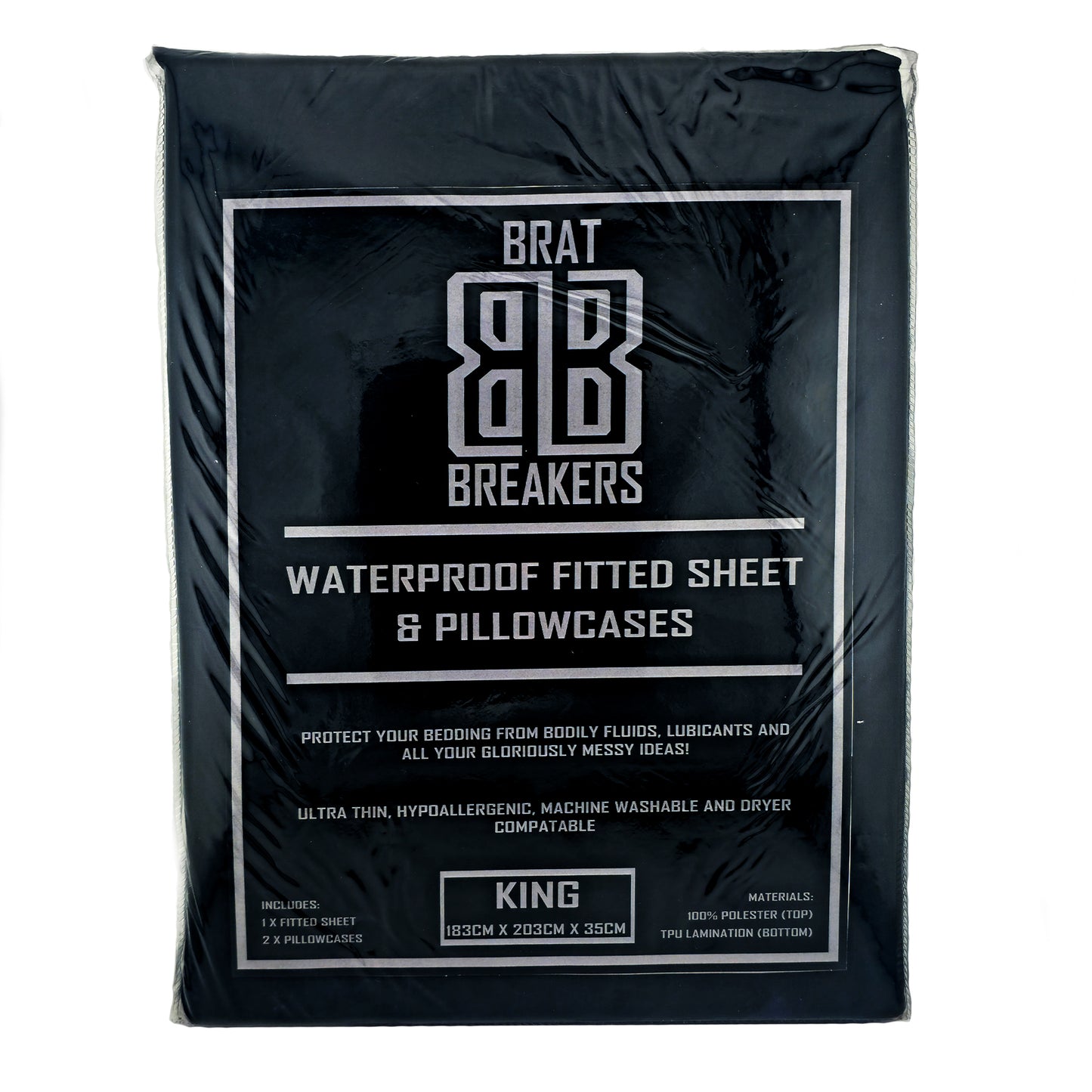 Brat Breakers Waterproof Fitted Sheets in black