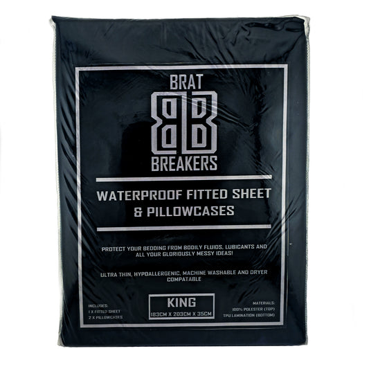 Brat Breakers Waterproof Fitted Sheets in black
