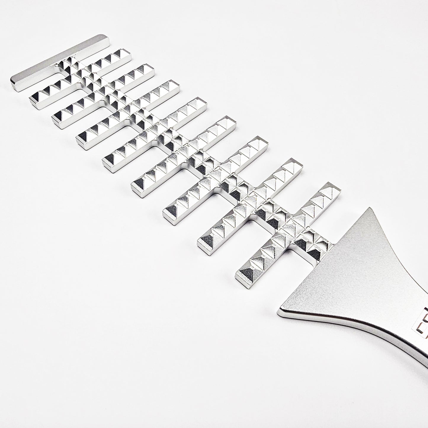 Silver Steel Spanking Paddle with studs made by Brat Breakers