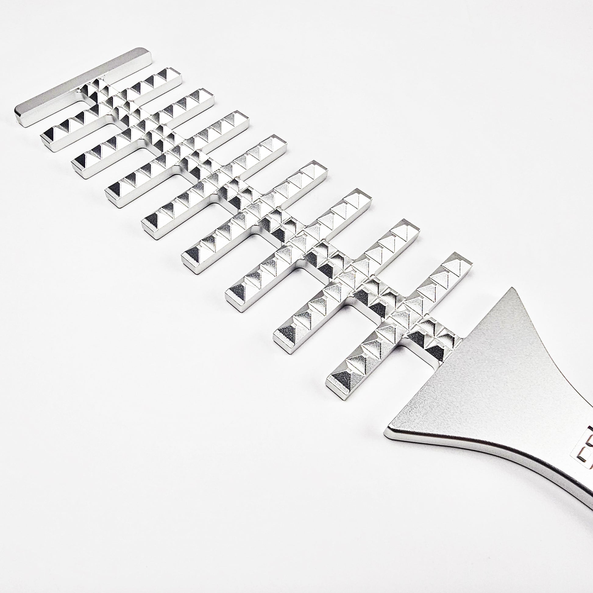Silver Steel Spanking Paddle with studs made by Brat Breakers