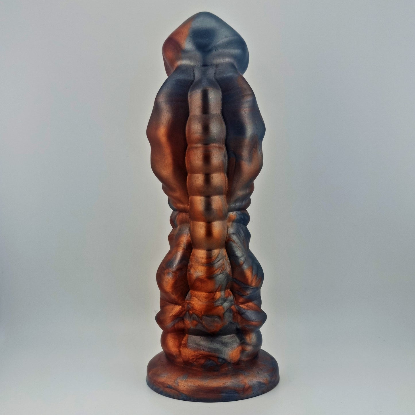 Brat Breakers Behemoth Draggin' Silicone Sex Toy Red Bronze and Silver Grey