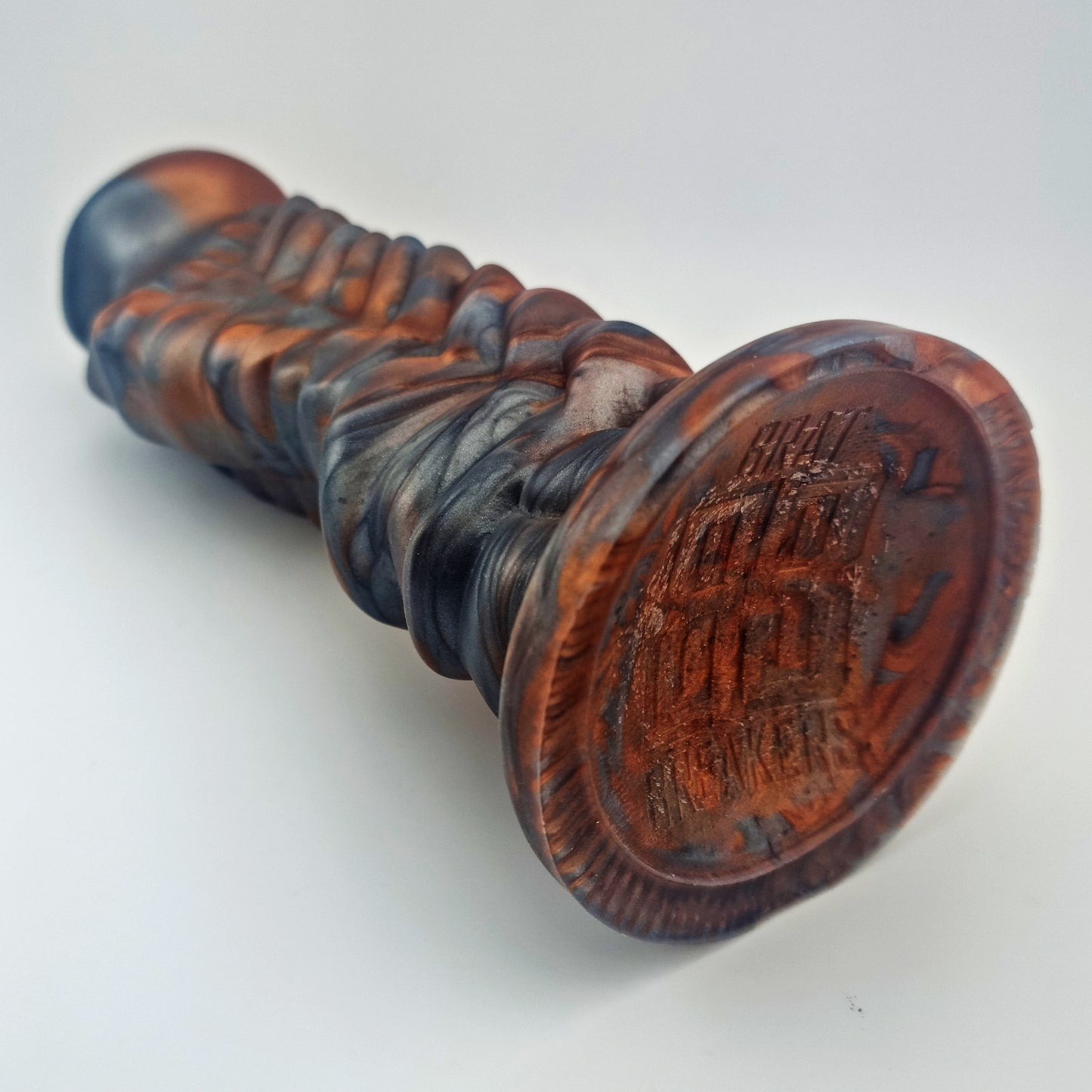 Brat Breakers Behemoth Draggin' Silicone Sex Toy Red Bronze and Silver Grey Breaker Base