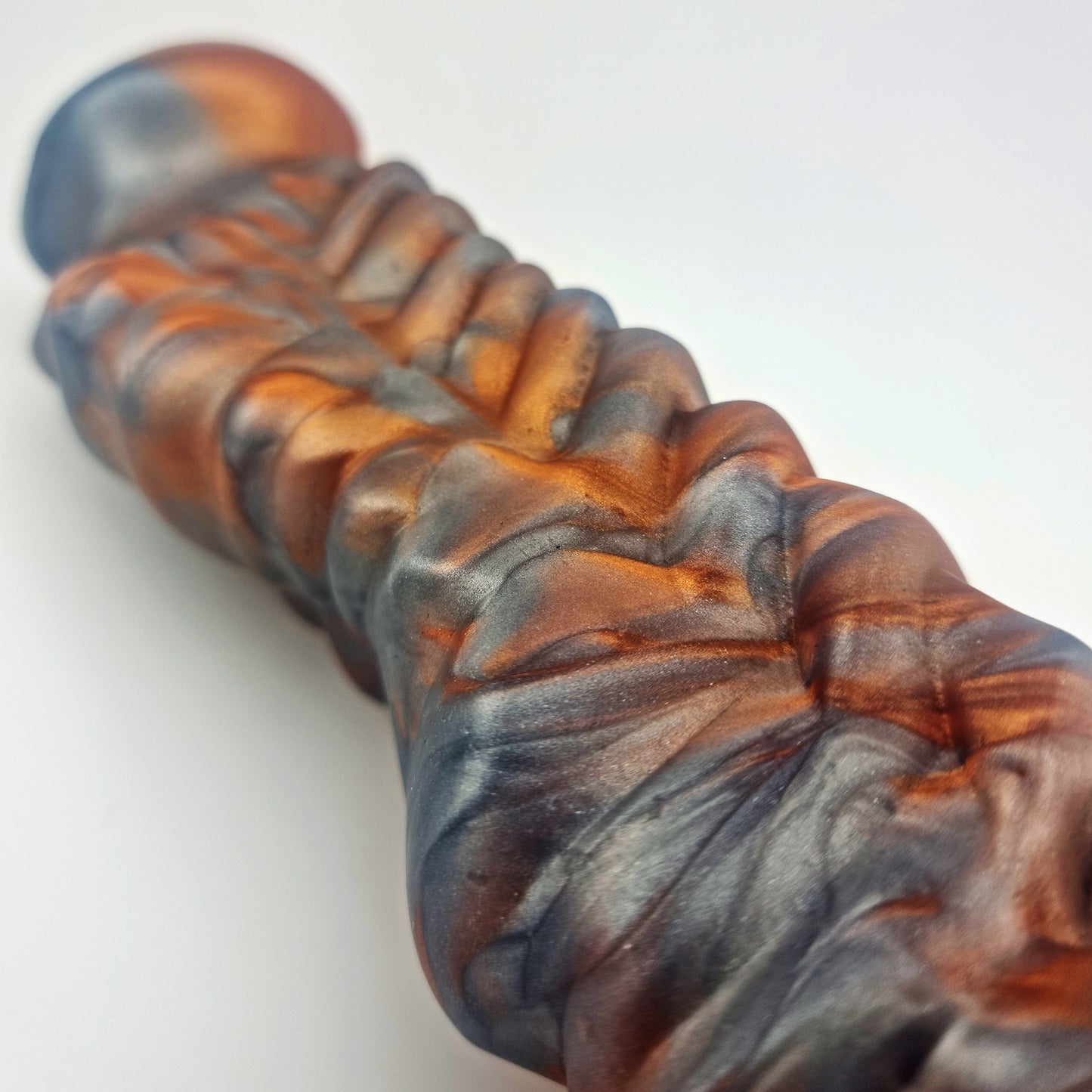 Brat Breakers Behemoth Draggin' Silicone Sex Toy Red Bronze and Silver Grey