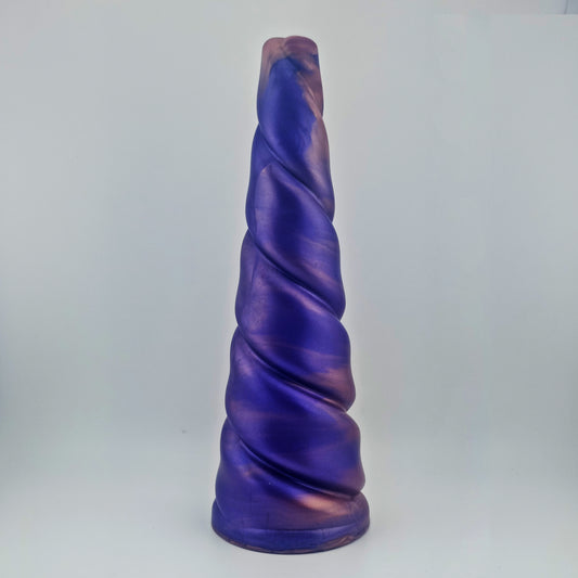 Brat Breakers Behemoth Licorne Silicone Sex Toy Deep Purple and Purple Gold