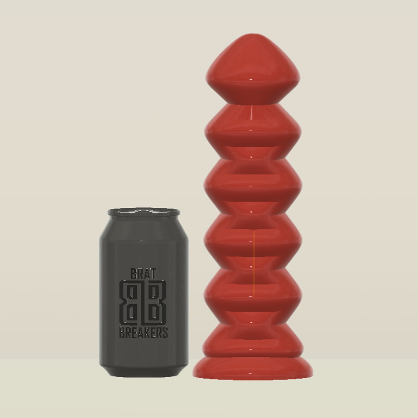 CAD design of Brat Breakers Bubblez dildo red