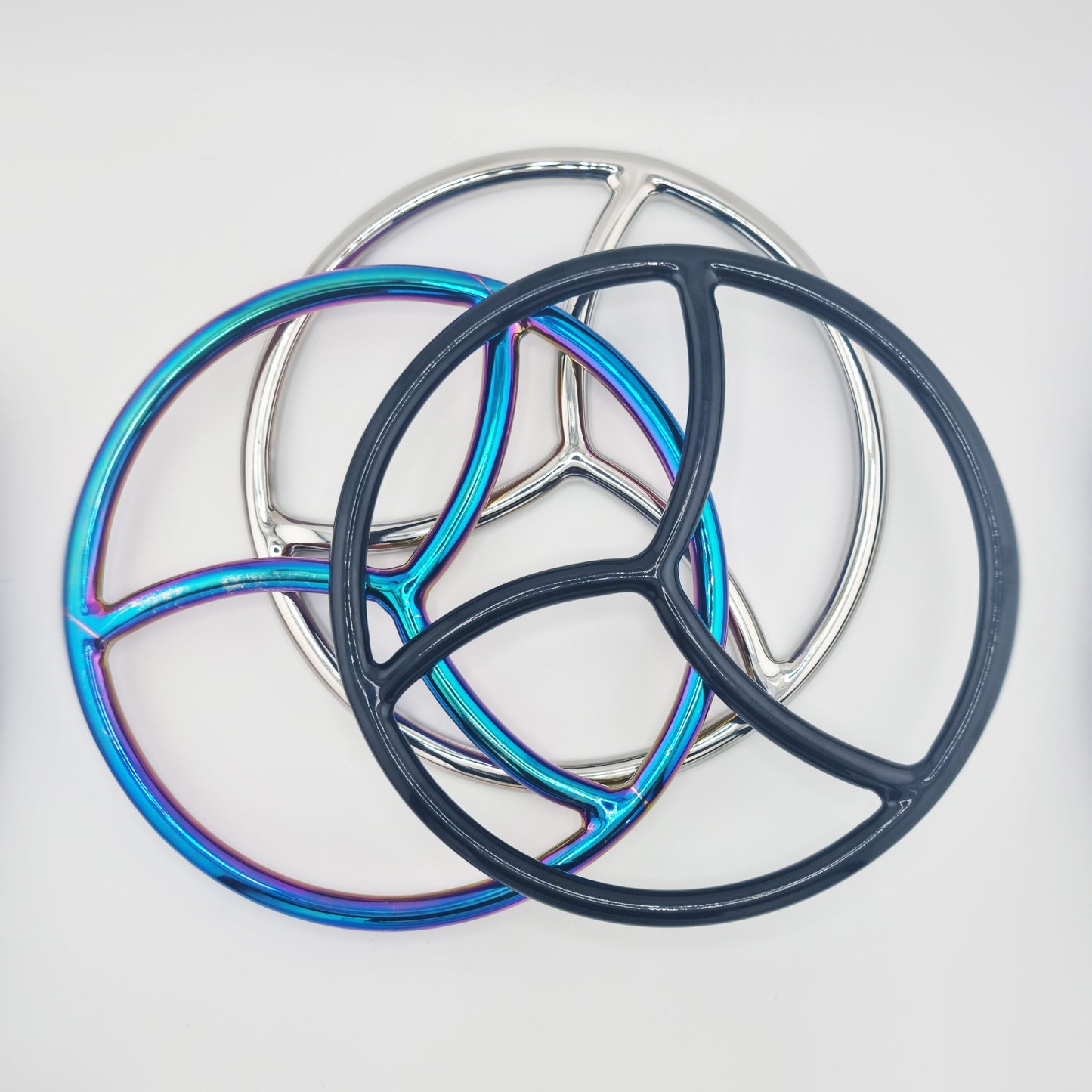 Brat Breakers Shibari Ring Group Black Rainbow and silver