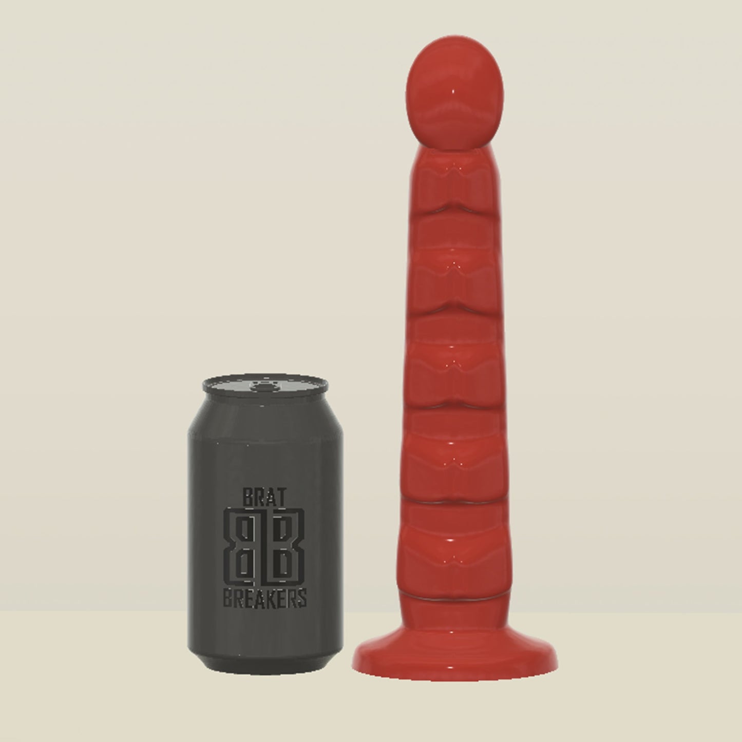 CAD design of Brat Breakers Jurassic dildo red