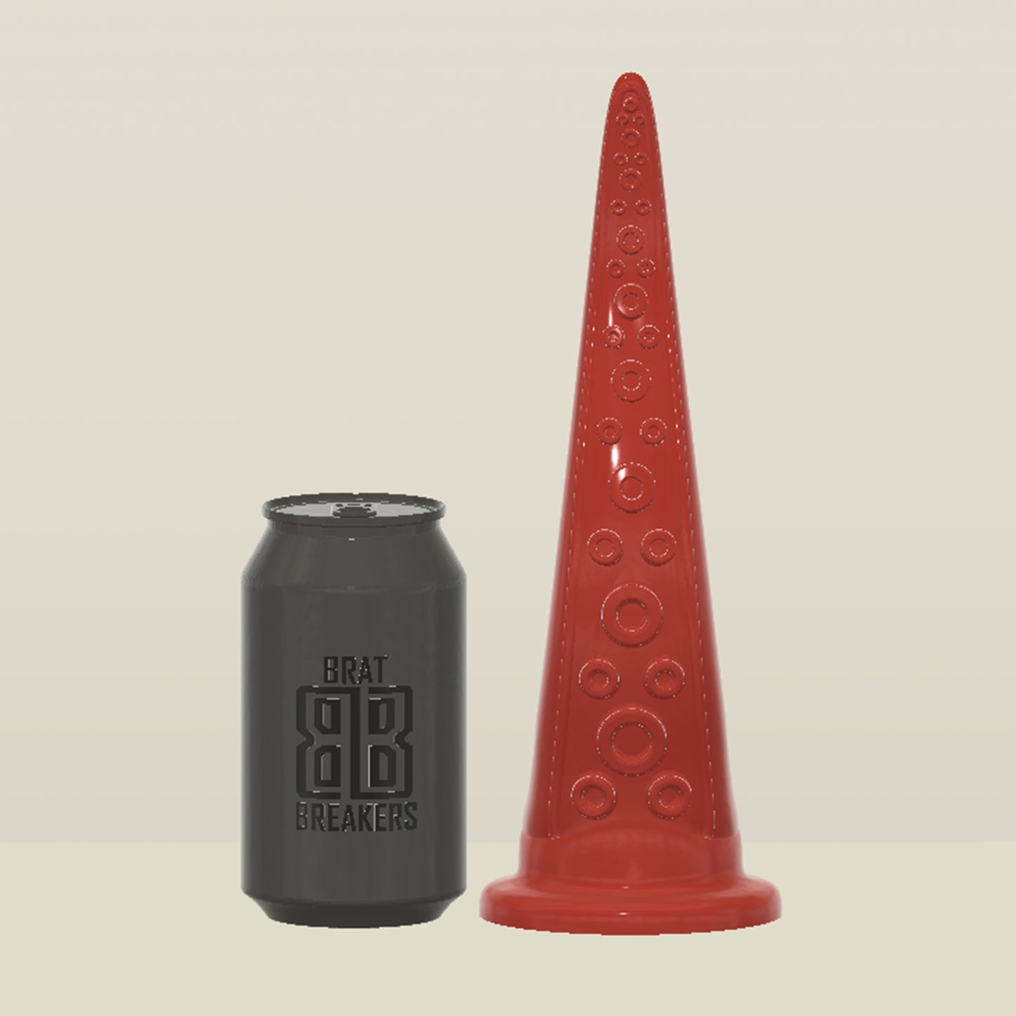 CAD design of Brat Breakers Kraken dildo red