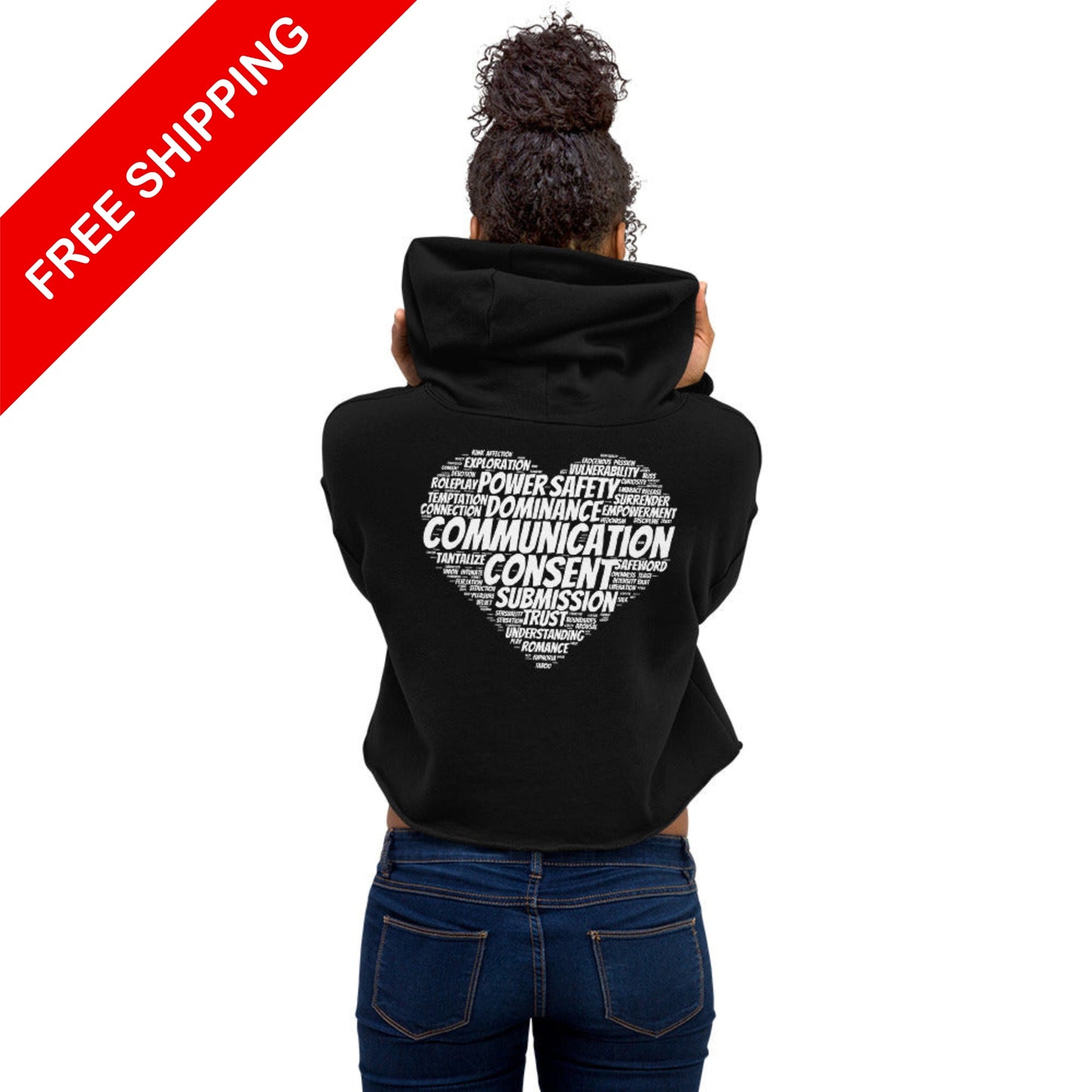 Crop Hoodie - BDSM Heart