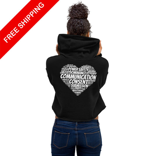 Crop Hoodie - BDSM Heart