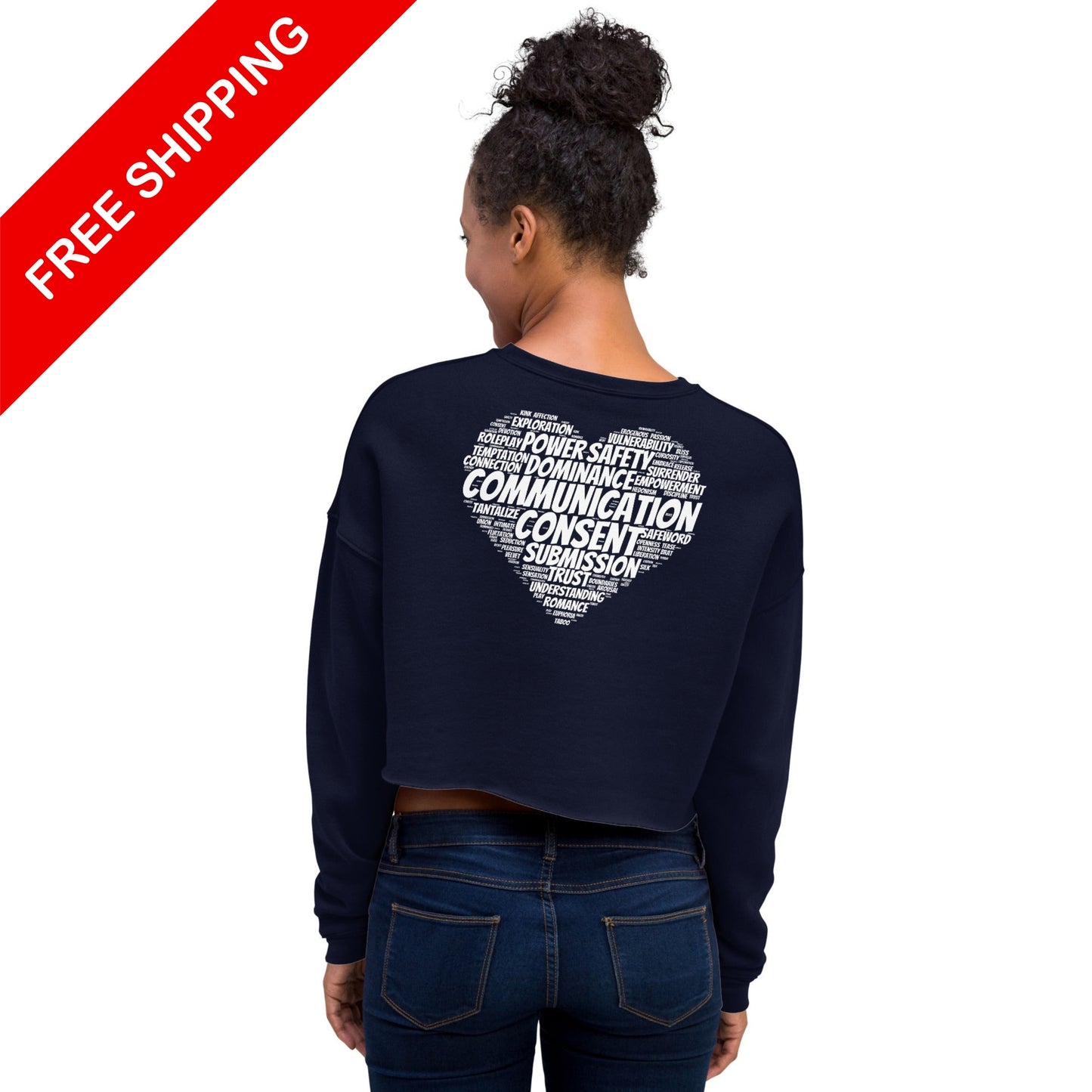 Crop Sweatshirt - BDSM Heart