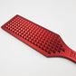 Red Steel Spanking Paddle with studs made by Brat Breakers