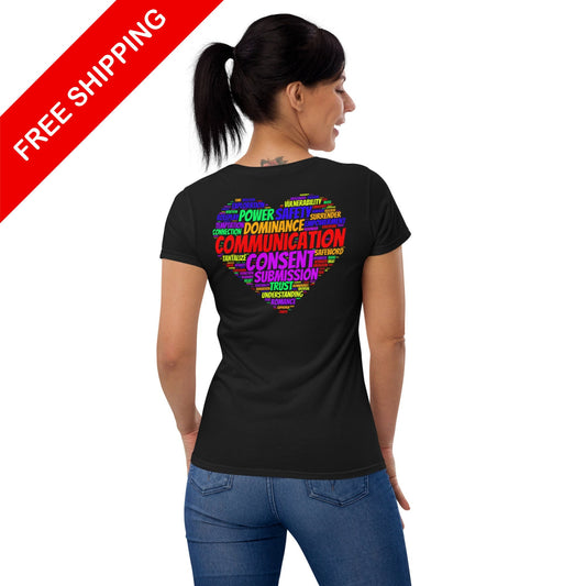 Women's Short Sleeve T-Shirt - BDSM Heart (Pride Edition)