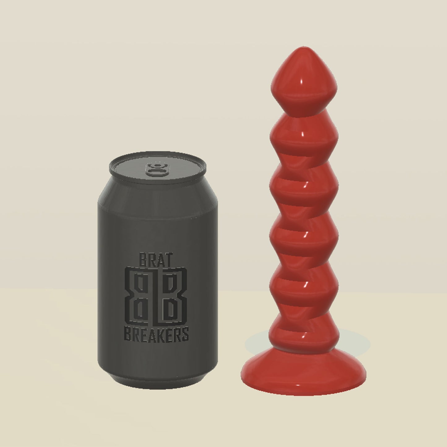 CAD design of Brat Breakers Bubblez dildo red