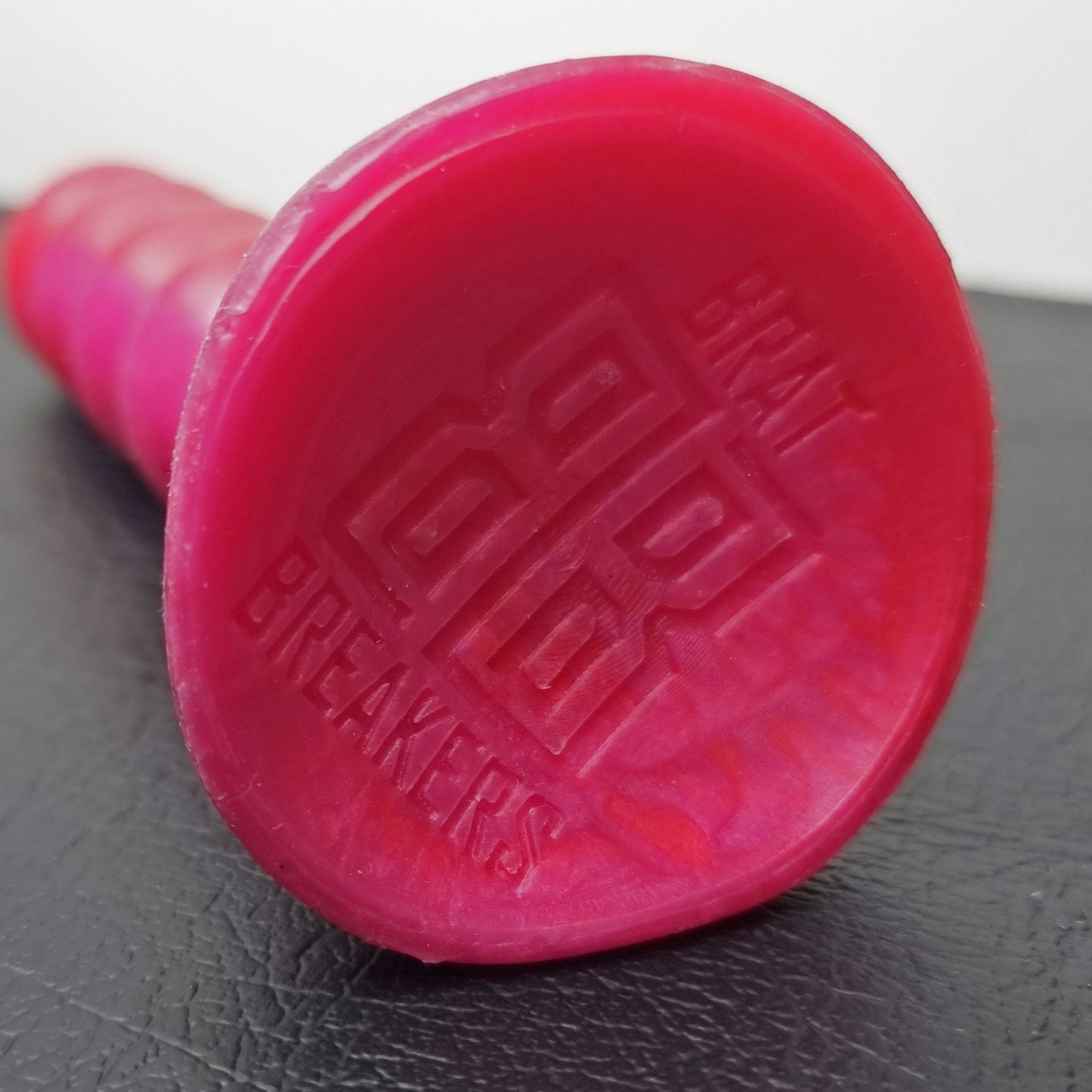 Brat Breakers Bubblez dildo pink close up of breaker base suction cup