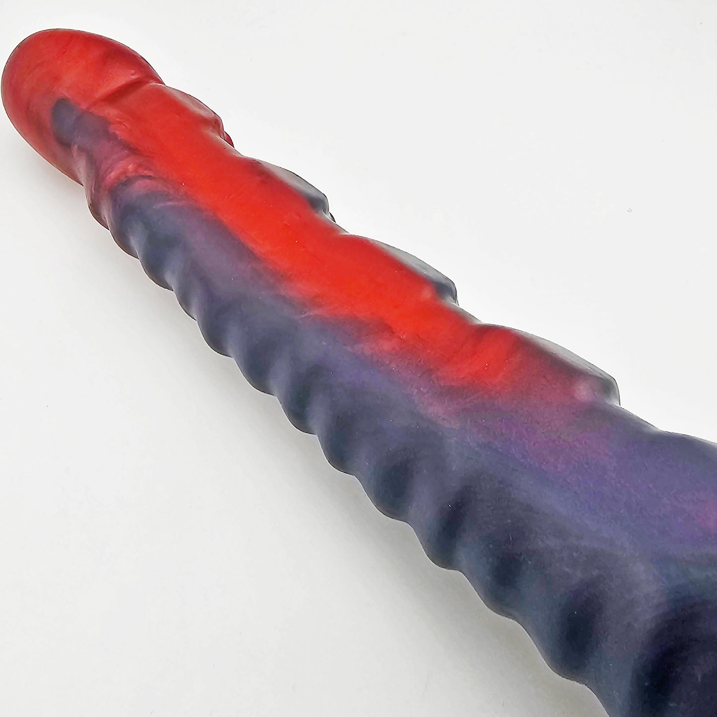 Brat Breakers Bold Jurassic Silicone Dildo in red and black 