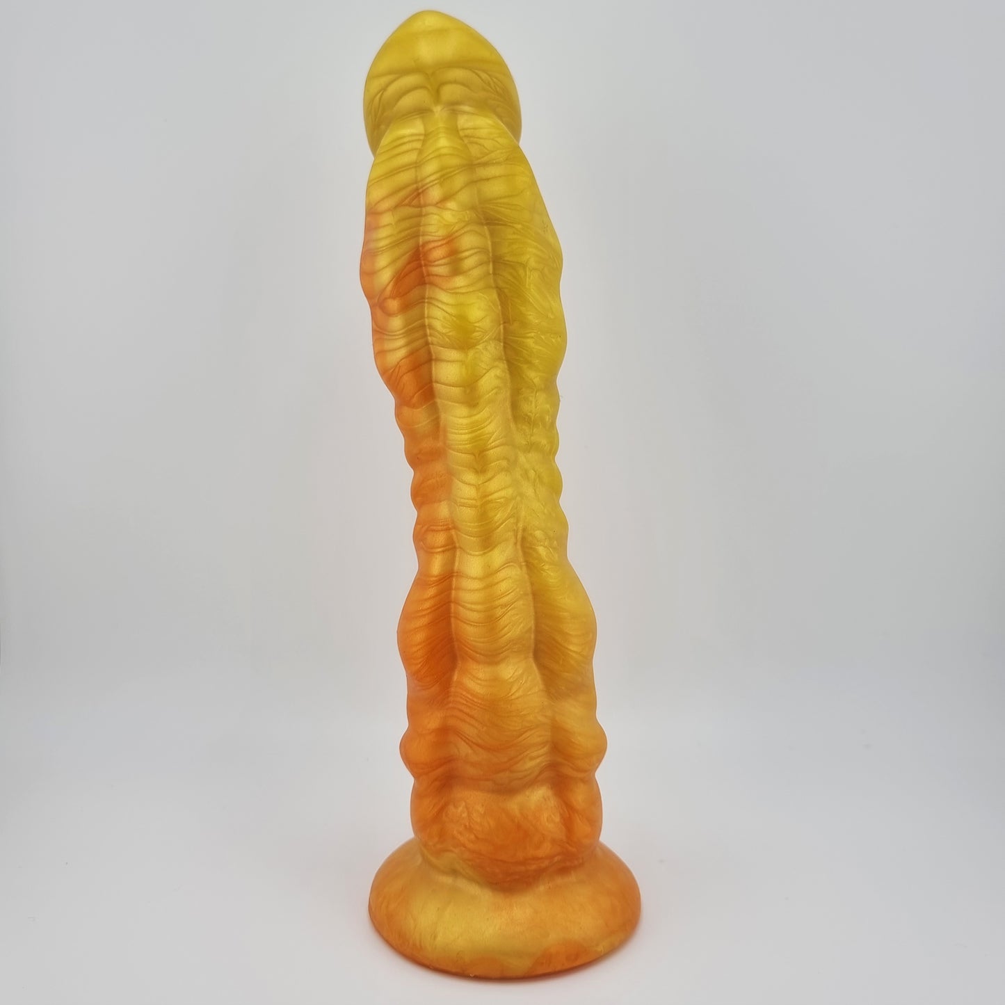 Brat Breakers Draggin' dildo. Yellow and orange underside