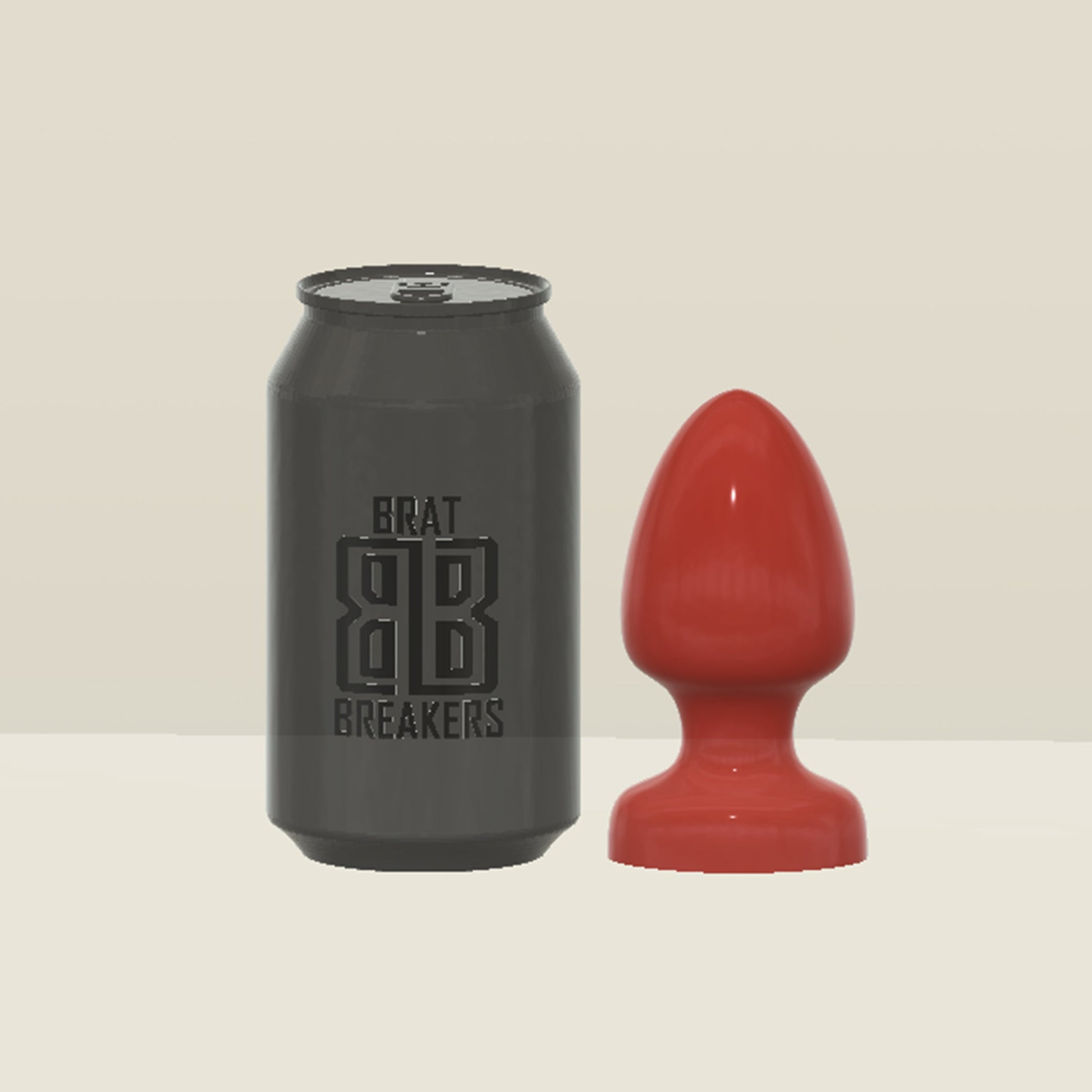 CAD design of Brat Breakers Butt Bomb 40mm anal plug red